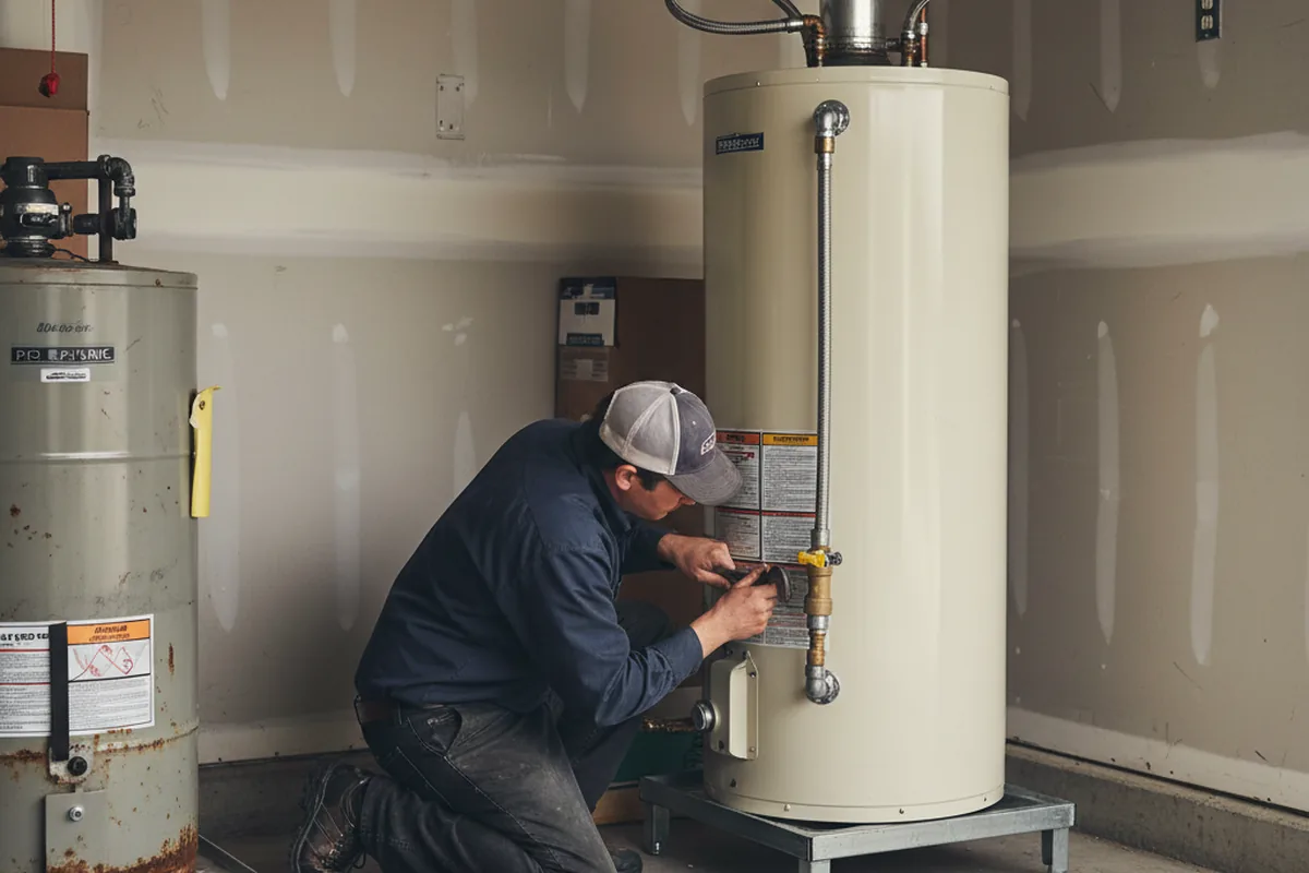 Water heater and shutoff valve replacement in Weston